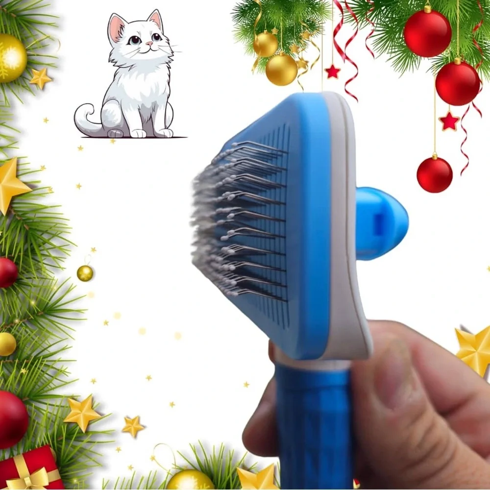 Blue Grooming Brush for cat